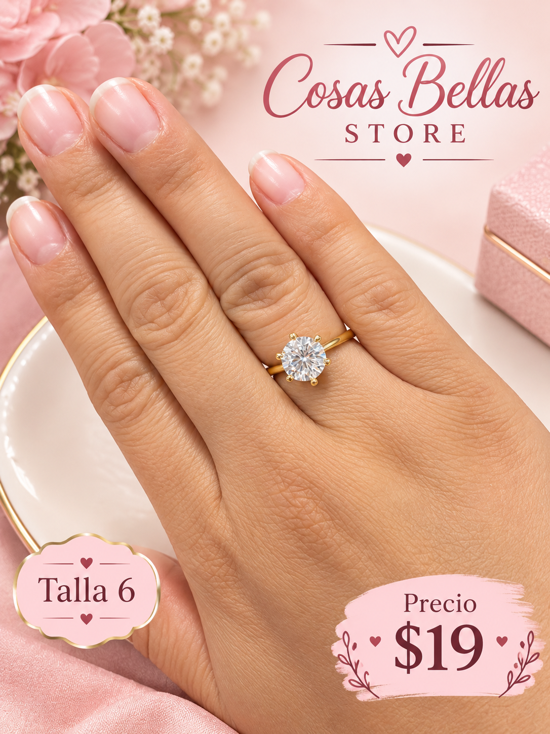Anillo solitario clásico
